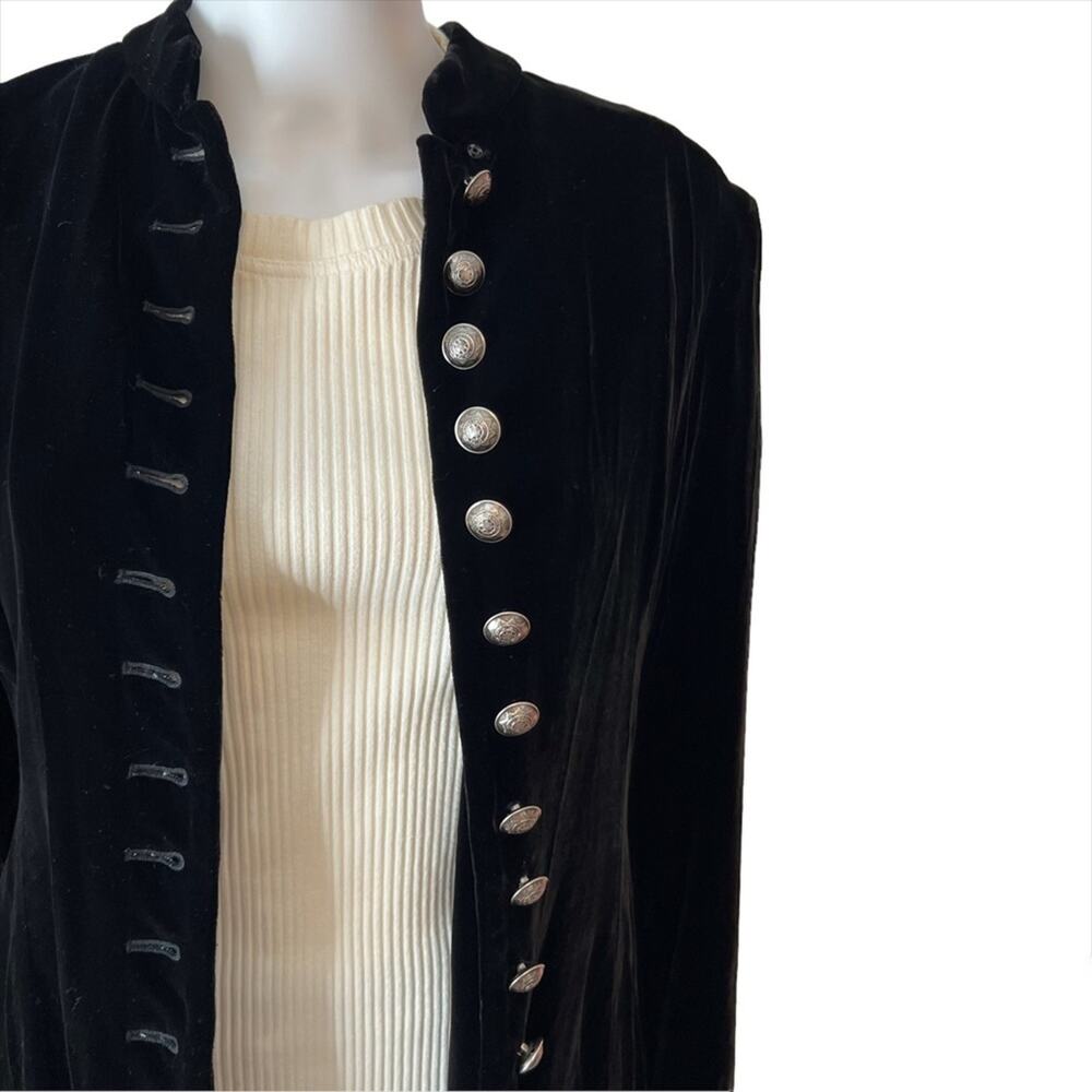Vintage 90's Steampunk Cambridge Dry Goods Co. Black Velvet Jacket Blazer NWT - Picture 4 of 8